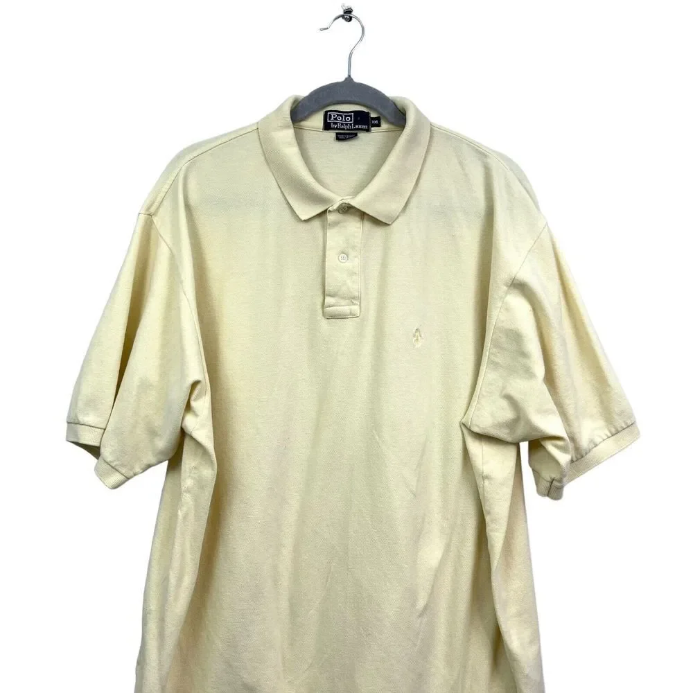 Polo by Ralph Lauren Mens Polo Shirt Spread Collar Short Sleeves Yellow Sz XXL*